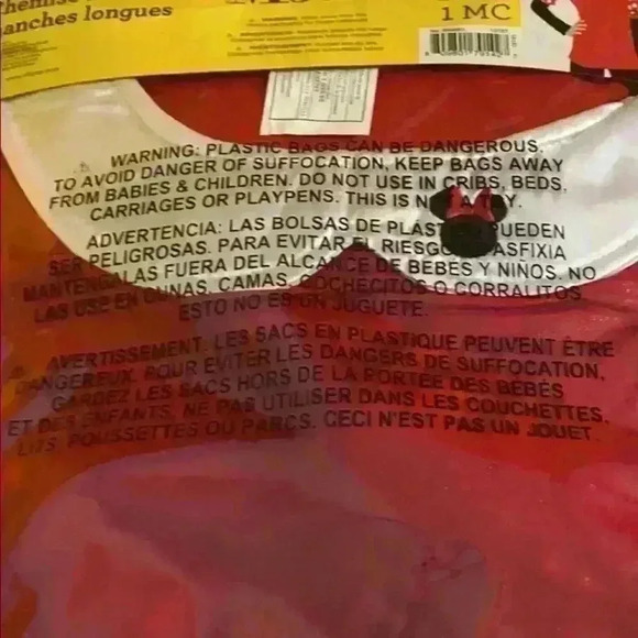 New Minnie Mouse long sleeve shirt. Size s/m and m/l costume - Picture 3 of 3